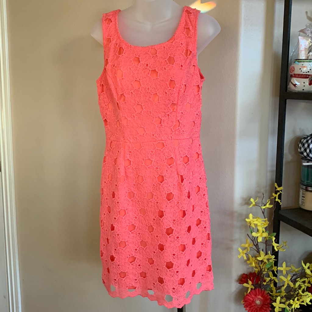 Soieblu Coral Crochet Sleeveless Spring Dress Nwt Size Large